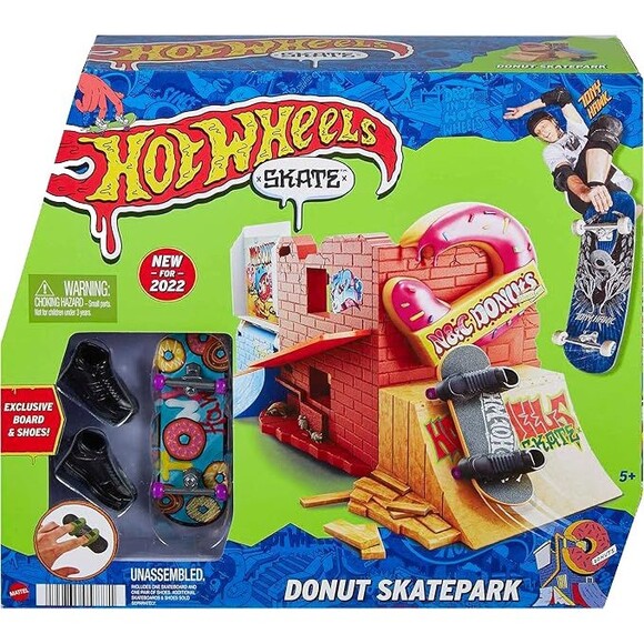 Hot Wheels Skate 10-Pack + Donut Skatepark Playset - Finger Boards - HTP59 HGT92 - Picture 7 of 11